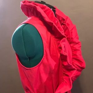 Samuel Dong Raspberry Ruffle Collar Dress Large